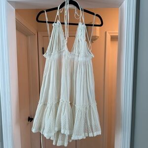 Free People White Boho Halter Dress